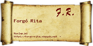 Forgó Rita névjegykártya