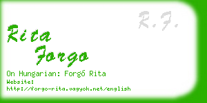 rita forgo business card